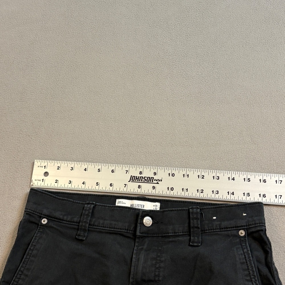 Hollister Pants Mens 30x32 Black Baggy Carpenter Cargo Double Knee Utility Work - Picture 6 of 8